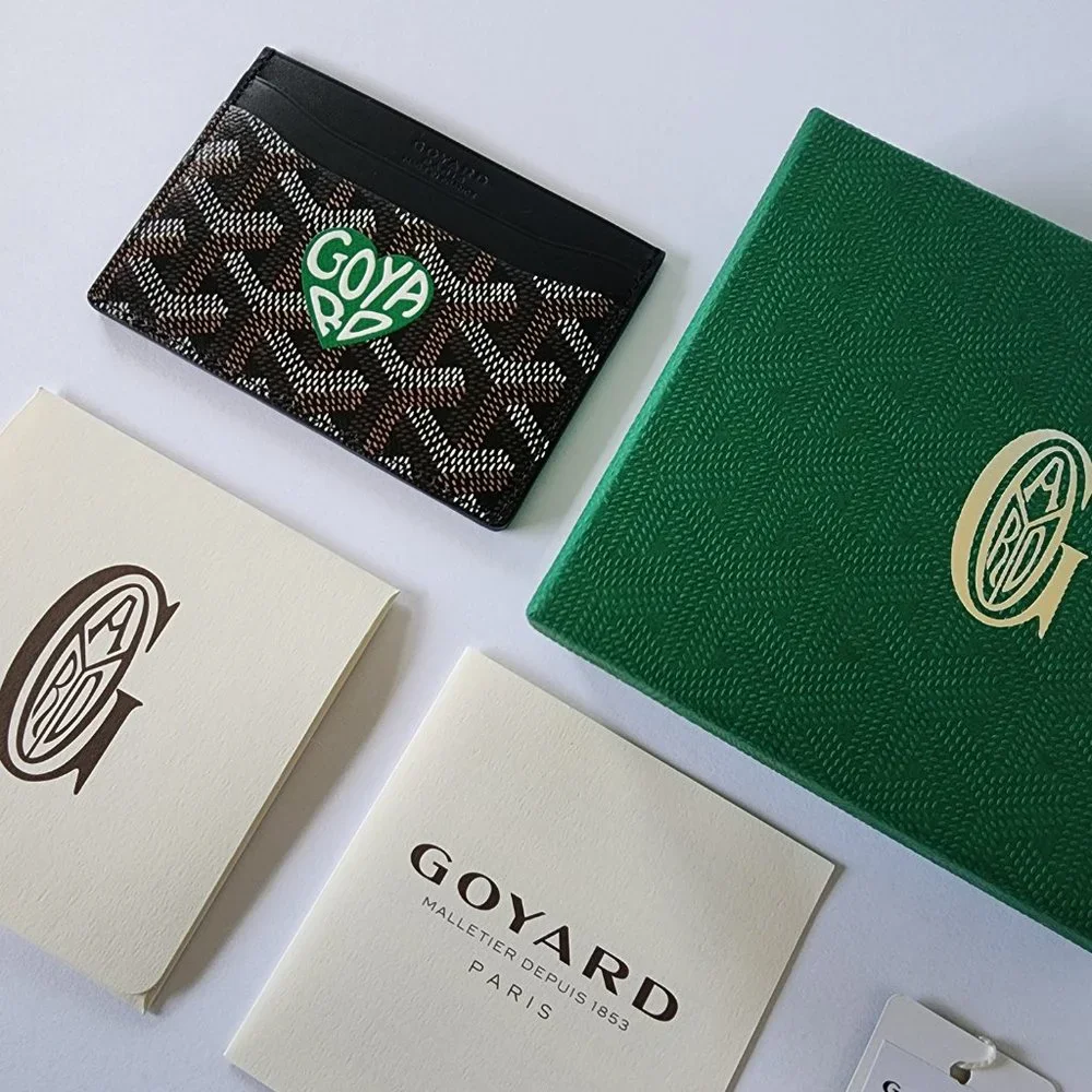 Custom Hand Painted Goyard Saint Sulpice Card Holder Wallet - Picture 12 of 13